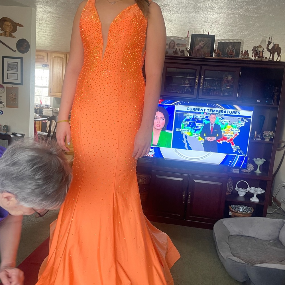 Jovani Orange prom dress